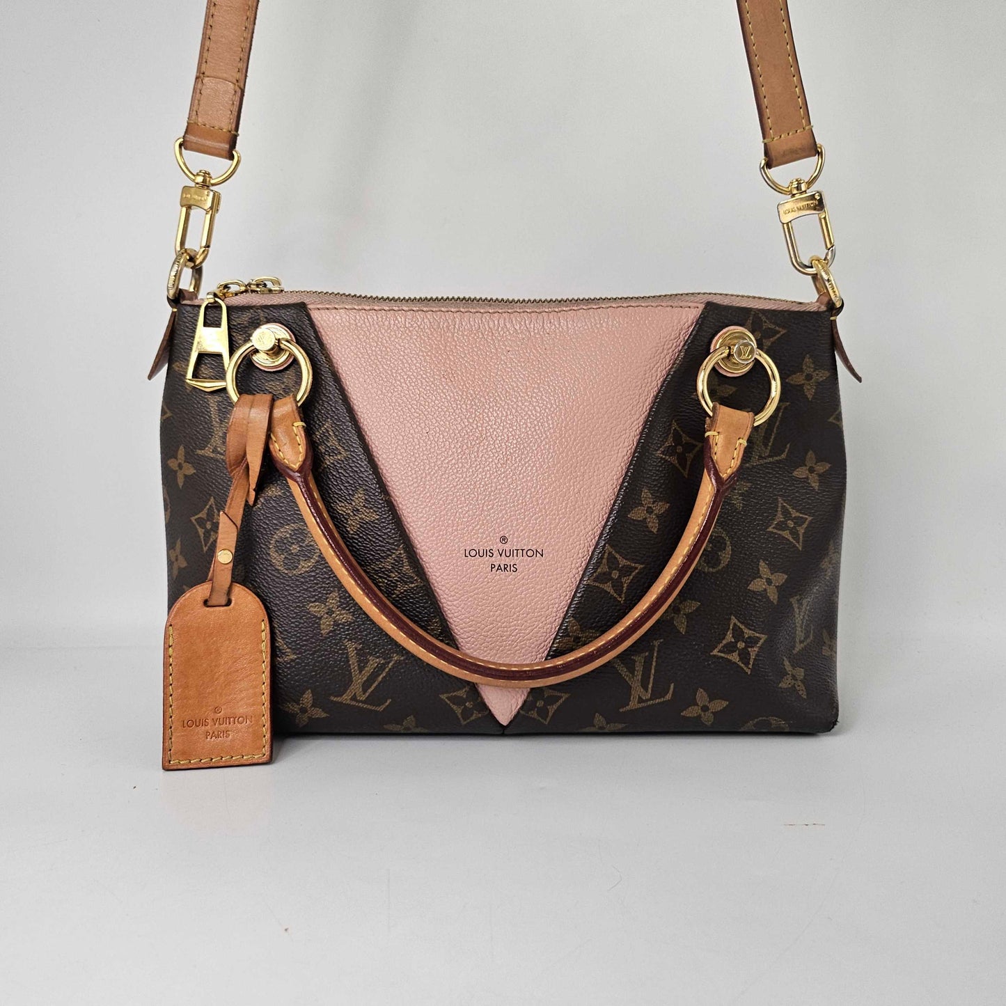V Tote BB in Monogram Canvas and Pink Leather [ReSale]