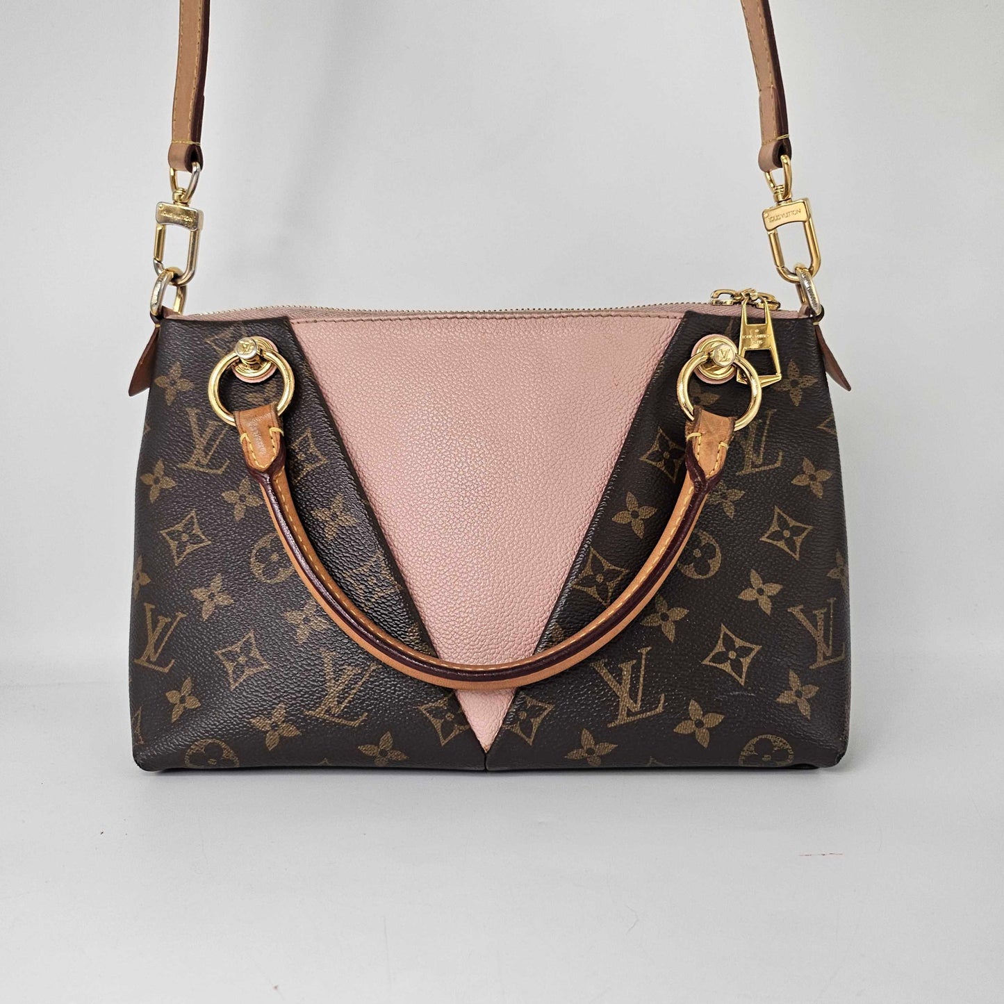 V Tote BB in Monogram Canvas and Pink Leather [ReSale]