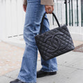 Medallion Tote Bag in Black Caviar with Silver Hardware 2000 - 2002