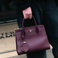Large Galleria Tote in Bordeaux Saffiano Leather