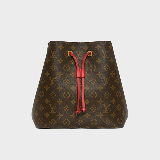 NéoNoé MM Bucket Bag in Monogram Canvas and Red