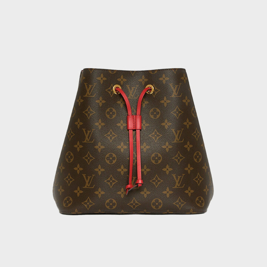 NéoNoé MM Bucket Bag in Monogram Canvas and Red