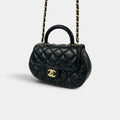 Quilted Lambskin Dumpling Top Handle Flap Bag [ReSale]