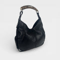 Mombasa Hobo Shoulder Bag in Black Leather