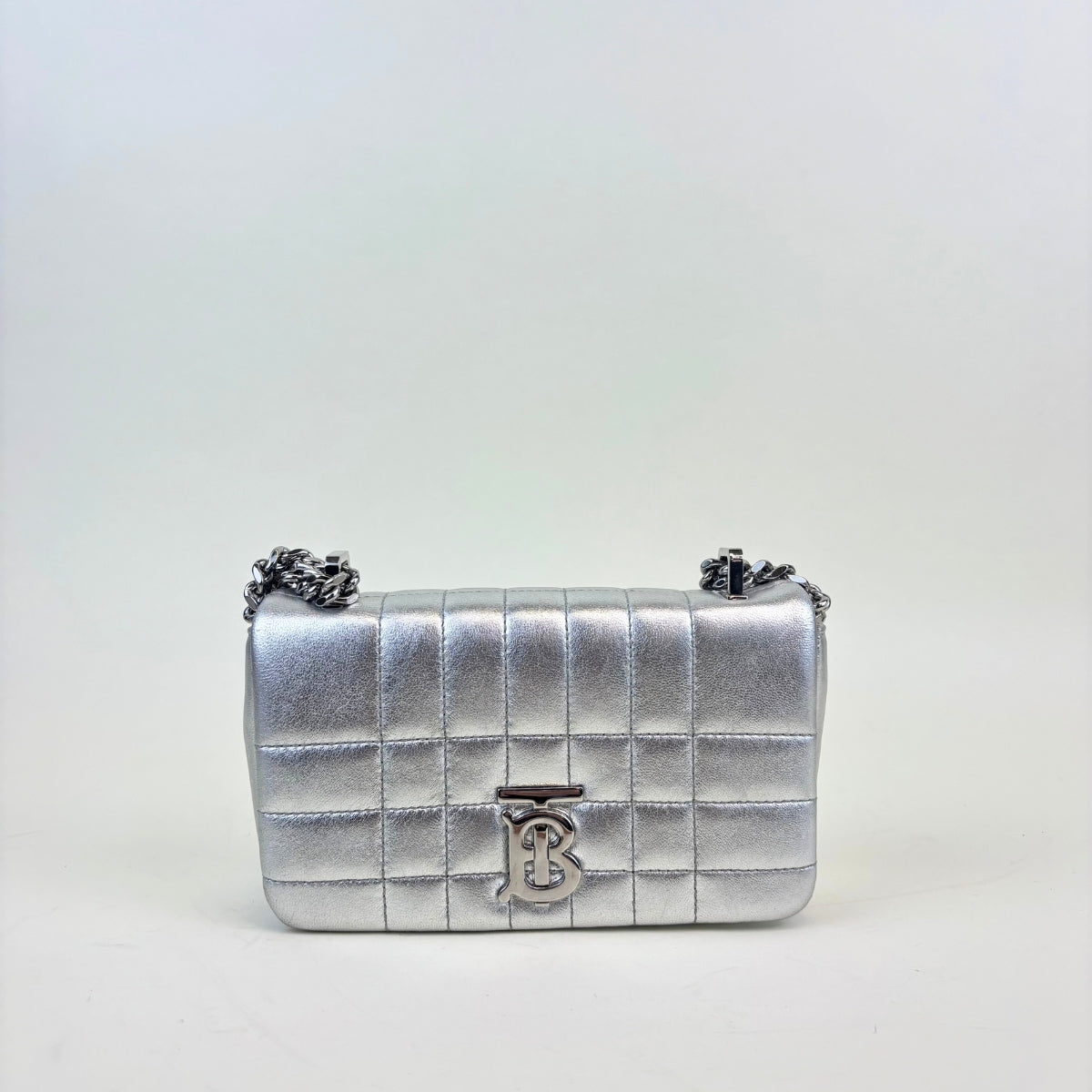 Mini Quilted Leather Lola Bag in Metallic Silver [ReSale]