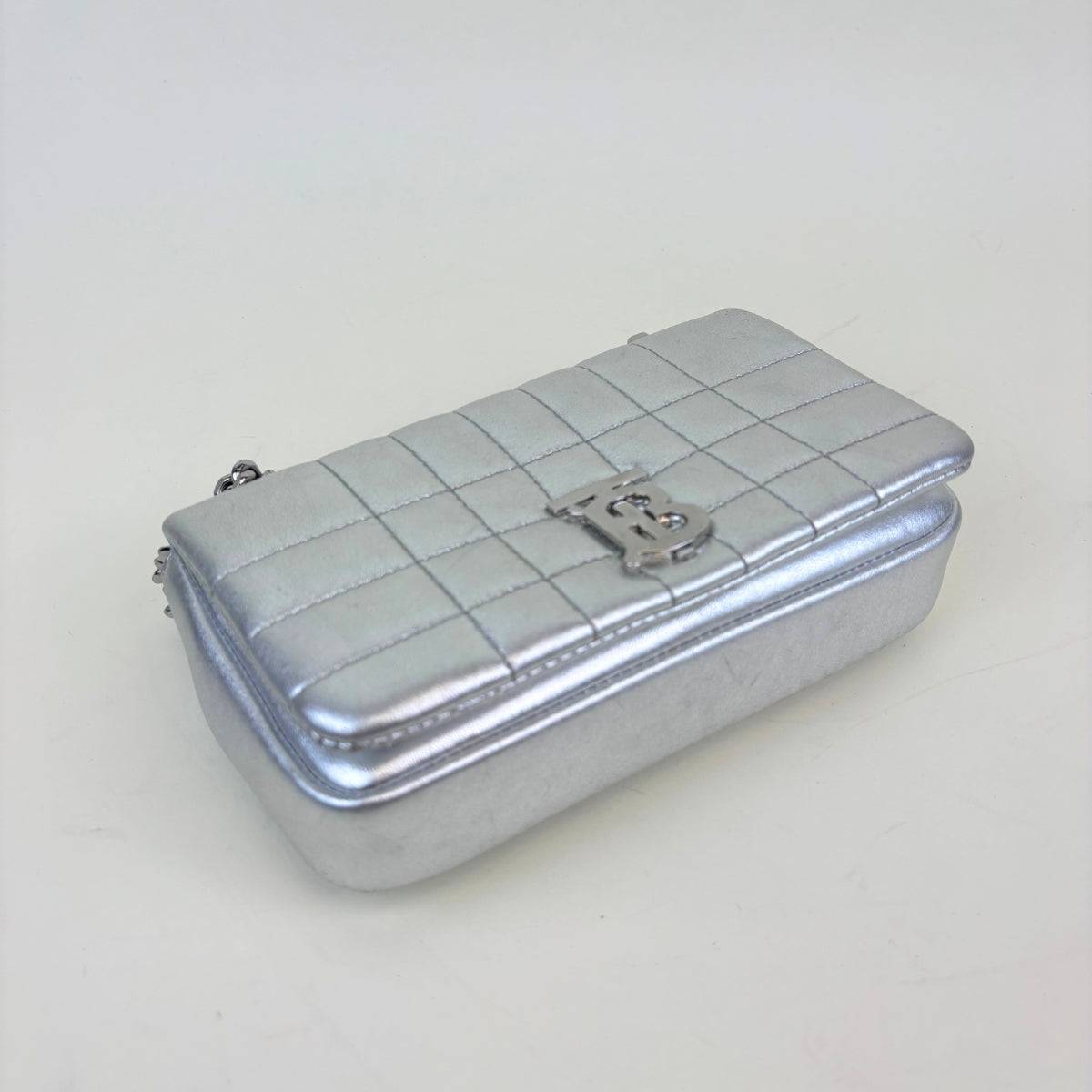 Mini Quilted Leather Lola Bag in Metallic Silver [ReSale]