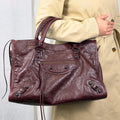 Le City Medium in Burgundy Leather