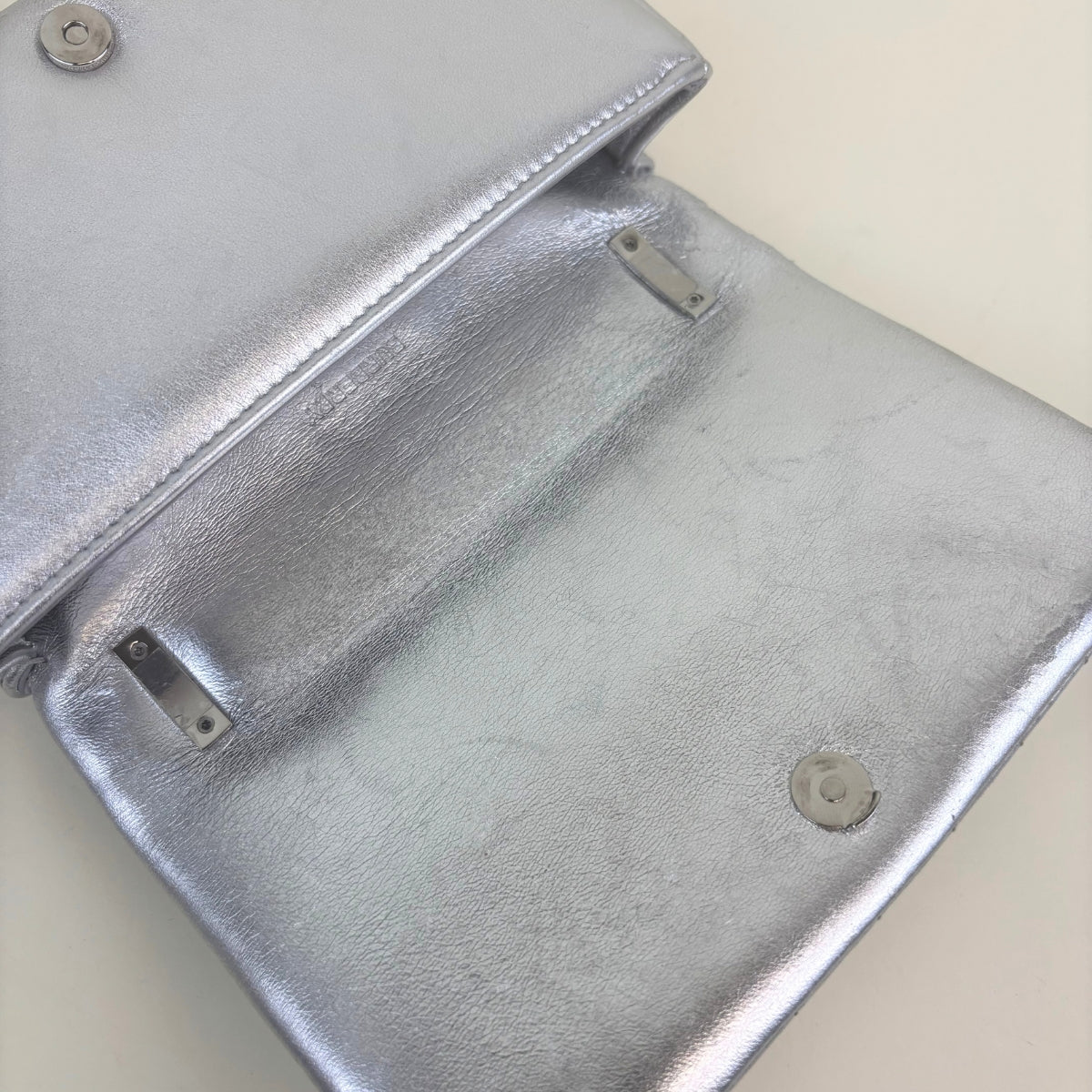 Mini Quilted Leather Lola Bag in Metallic Silver [ReSale]