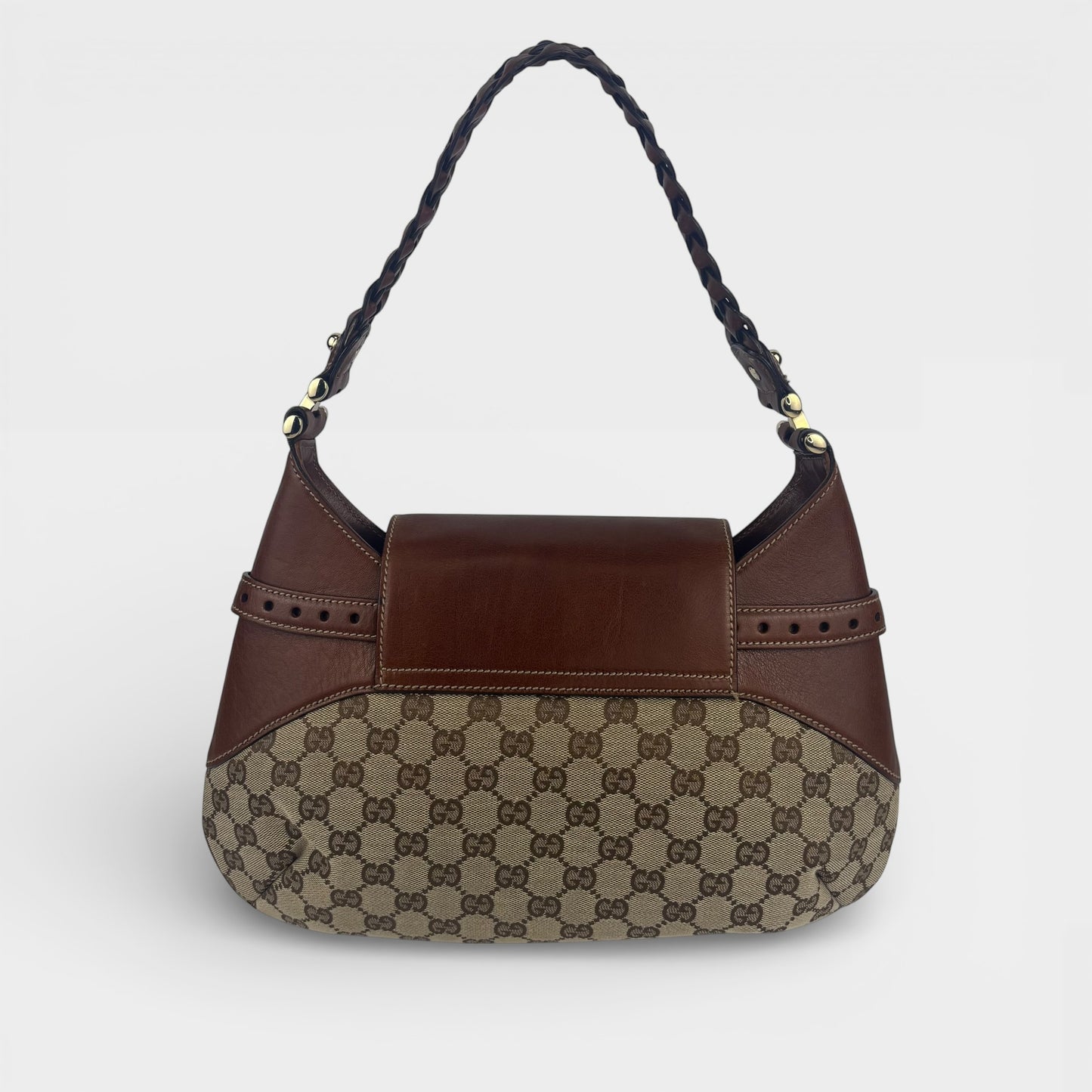 Horsebit 1955 GG Supreme Shoulder Bag with Brown Leather Trim