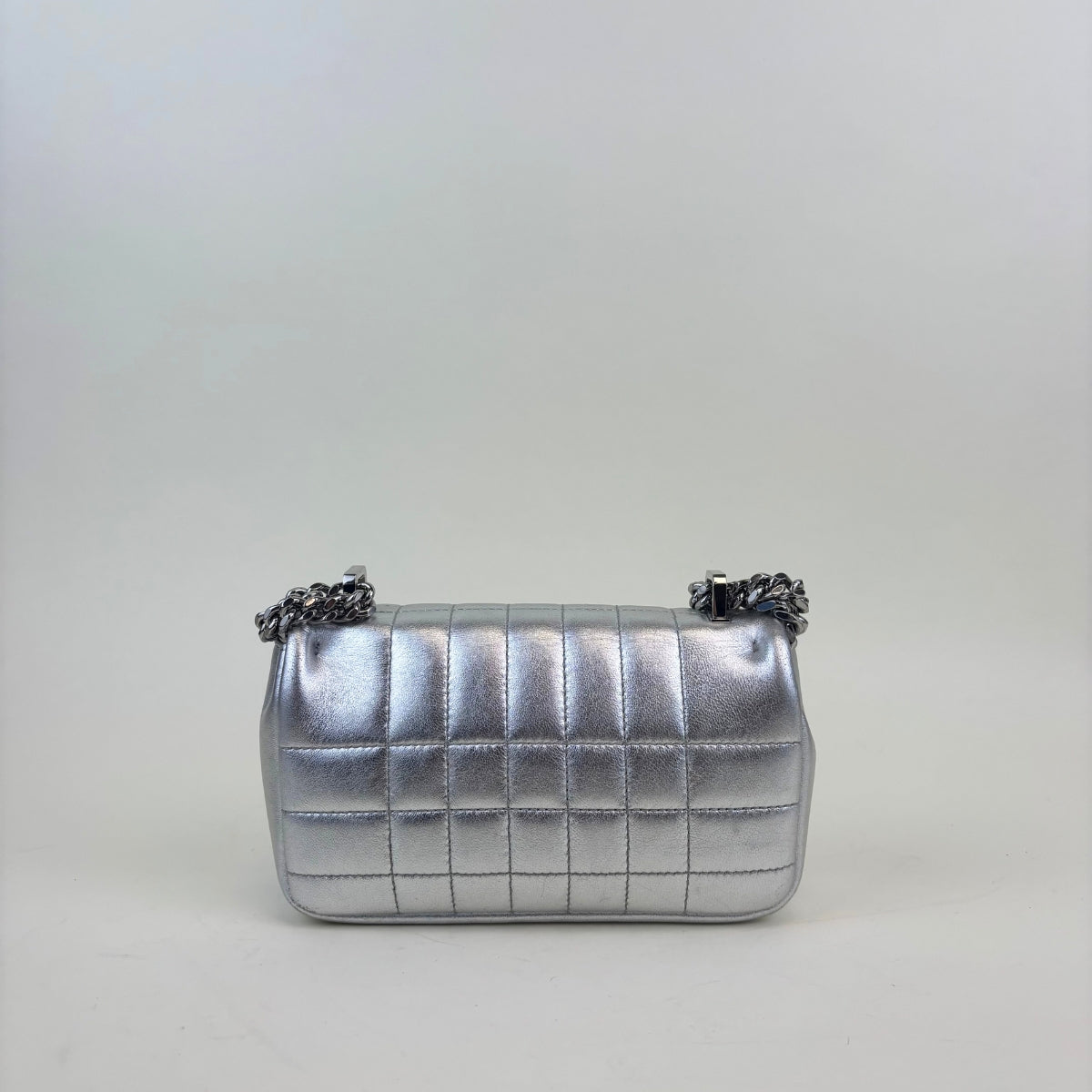 Mini Quilted Leather Lola Bag in Metallic Silver [ReSale]