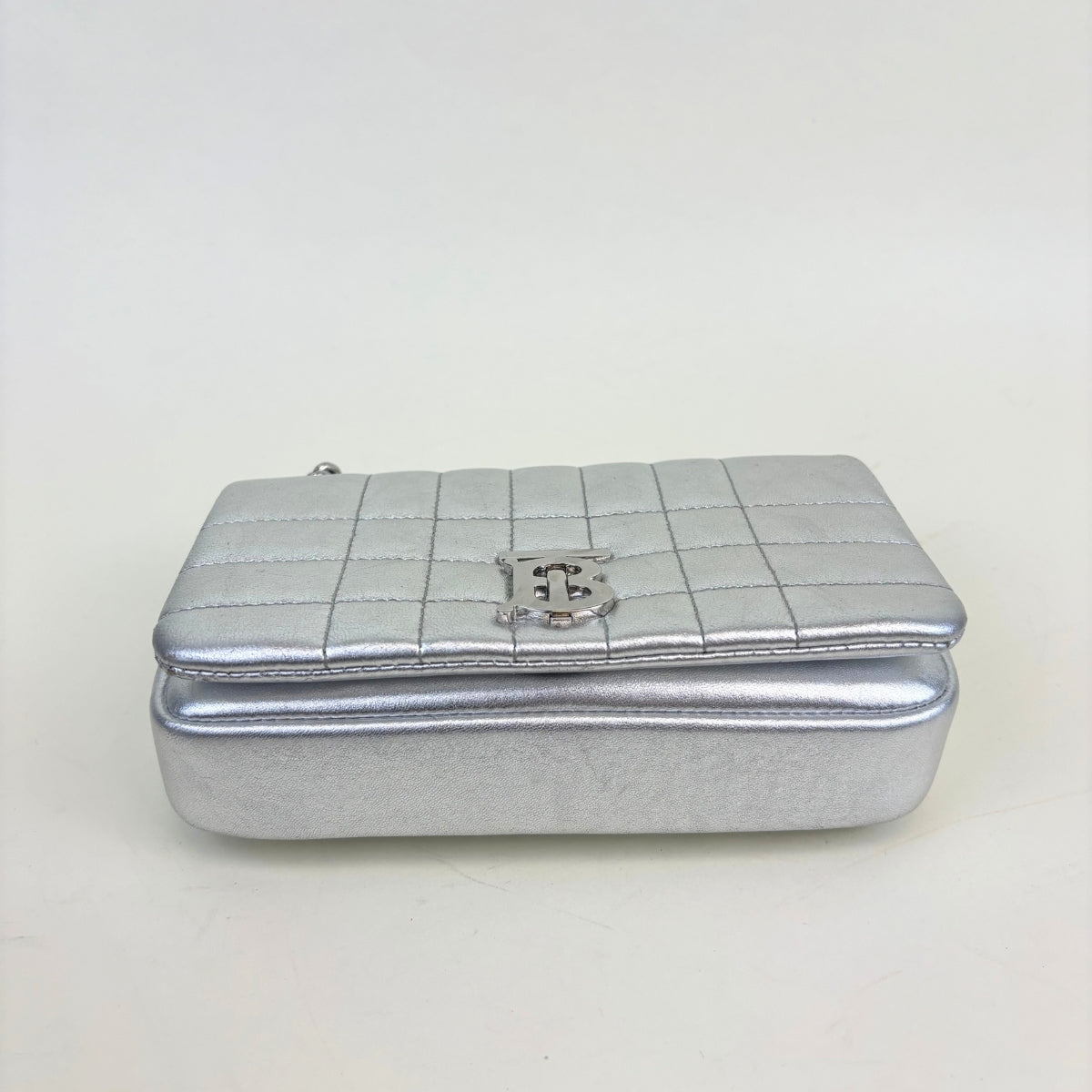 Mini Quilted Leather Lola Bag in Metallic Silver [ReSale]