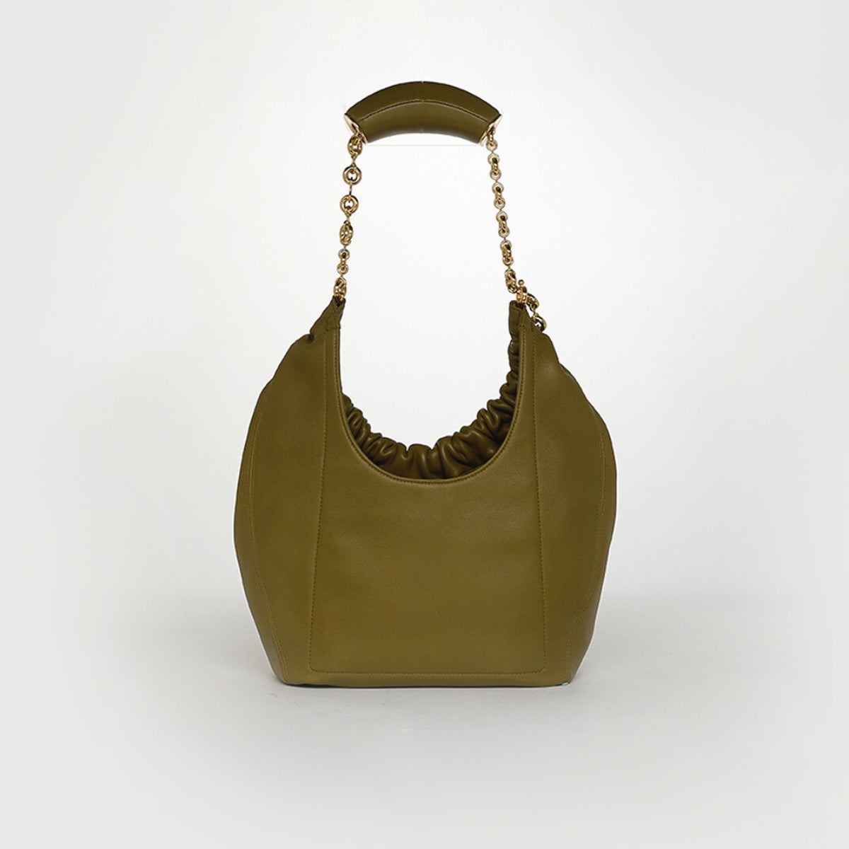 Small Squeeze Bag in Olive Nappa Leather