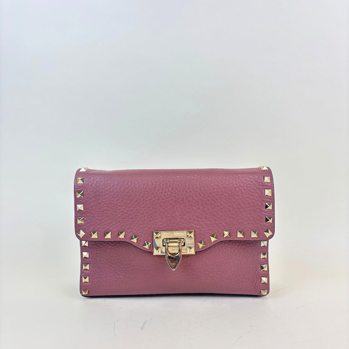 Garavani Small Rockstud Grained Leather Bag in Dark Nude [ReSale]