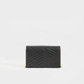 Monogram Chevron-Quilted Crossbody in Black Leather
