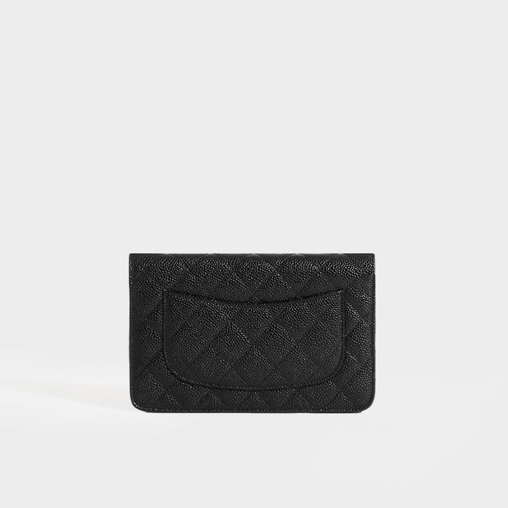 Classic Wallet on Chain in Black Caviar Leather 2016