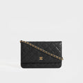 Classic Wallet on Chain in Black Caviar Leather 2016