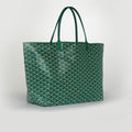 Saint Louis GM Canvas and Leather-Trim Tote in Green