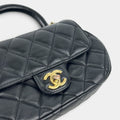 Quilted Lambskin Dumpling Top Handle Flap Bag [ReSale]