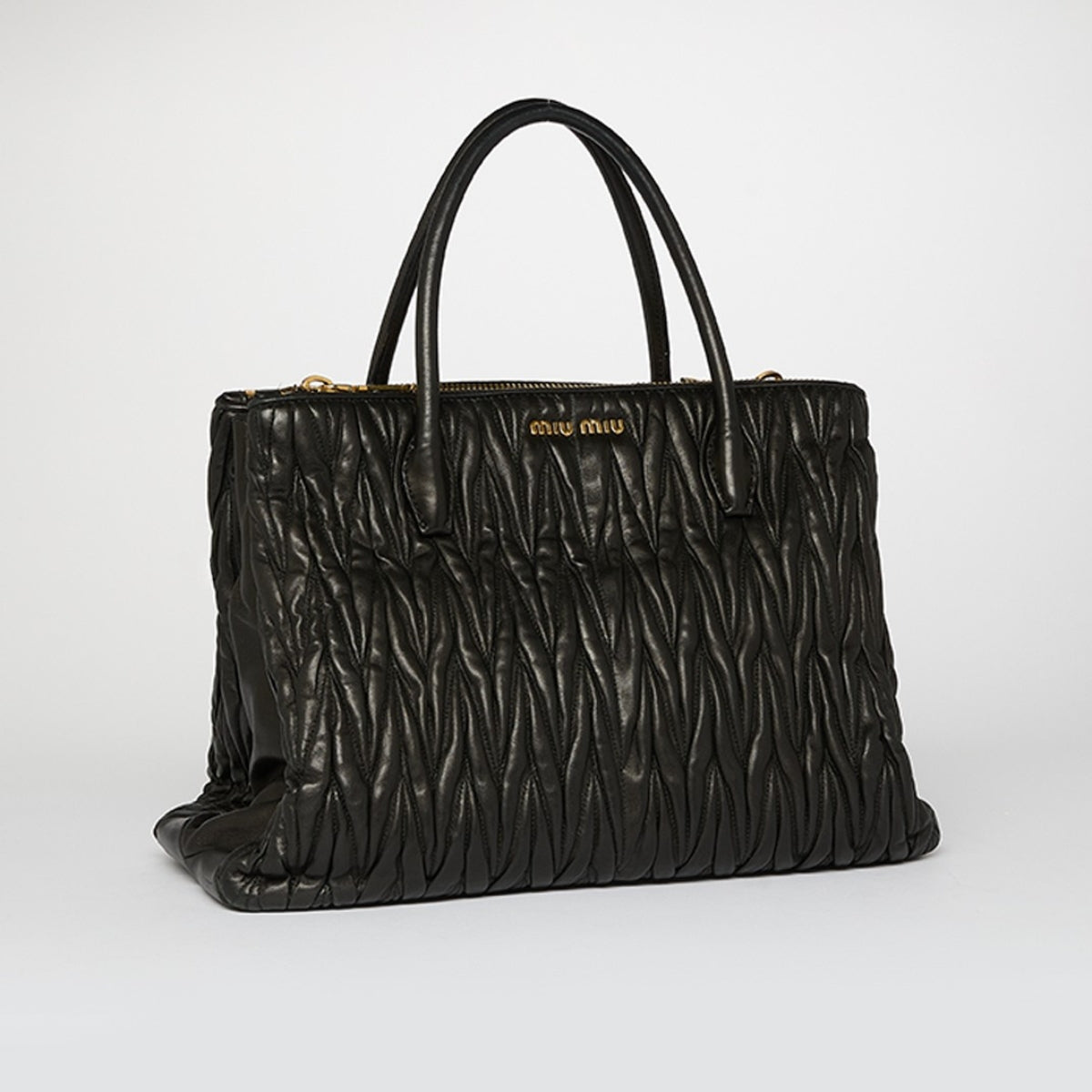 Quilted Nappa Matelassé Leather Tote in Black