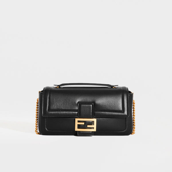 ★関税込★FENDI★Baguette Chain Midi Leather Bag Black★ Baguette Chain Midi Leather Black | Fendi