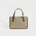 Horsebit 1955 GG Supreme Top Handle Bag with Brown Leather Trim