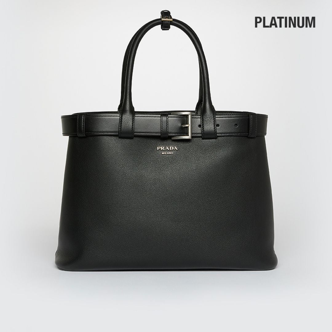 Buckle Medium Leather Shoulder Bag