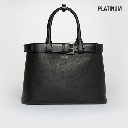 Buckle Medium Leather Shoulder Bag