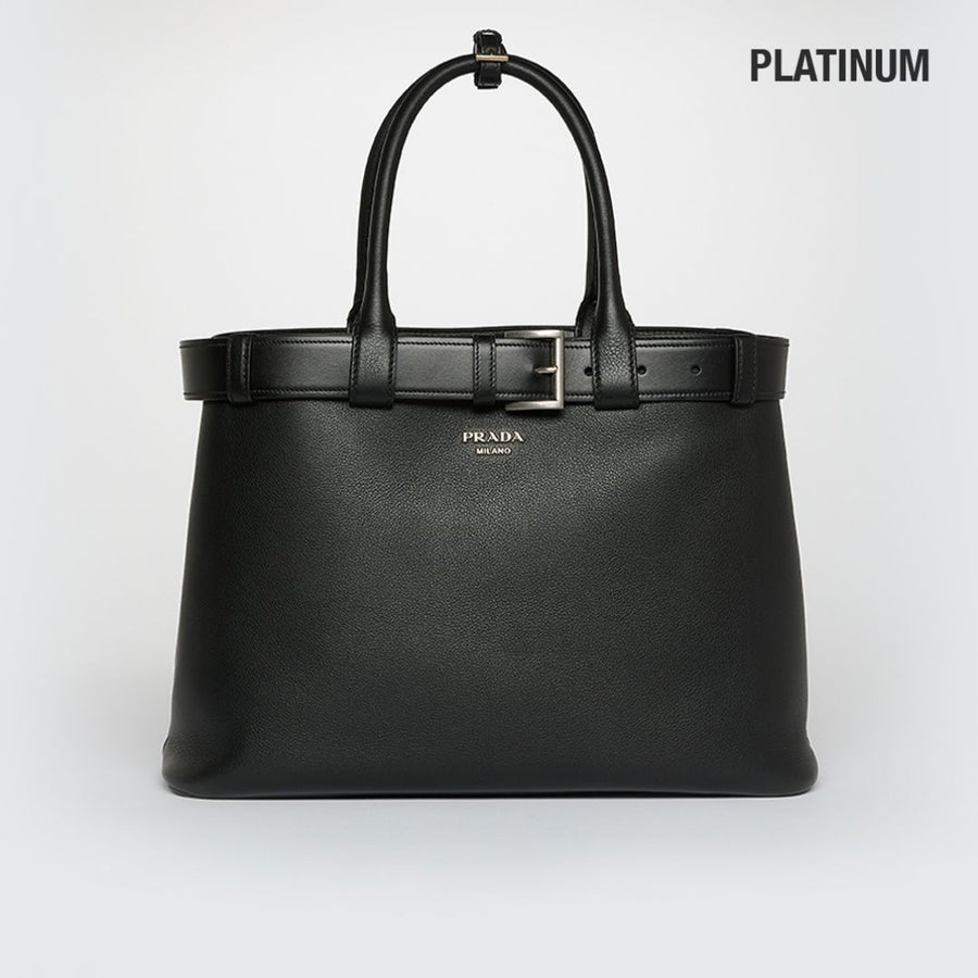 Buckle Medium Leather Shoulder Bag