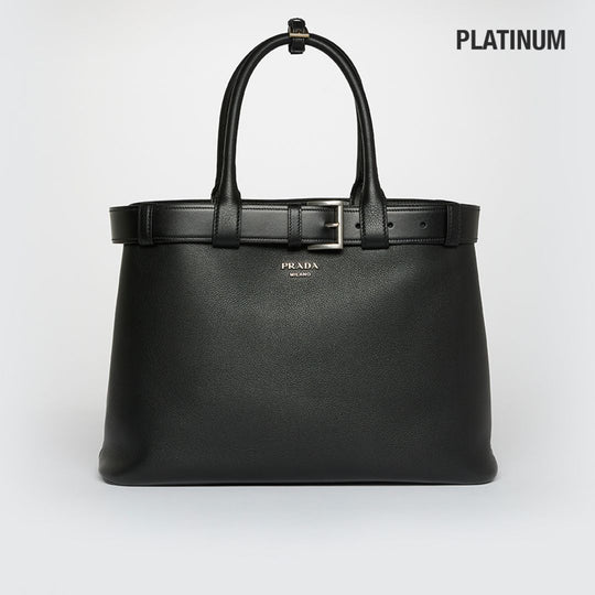 Buckle Medium Leather Shoulder Bag