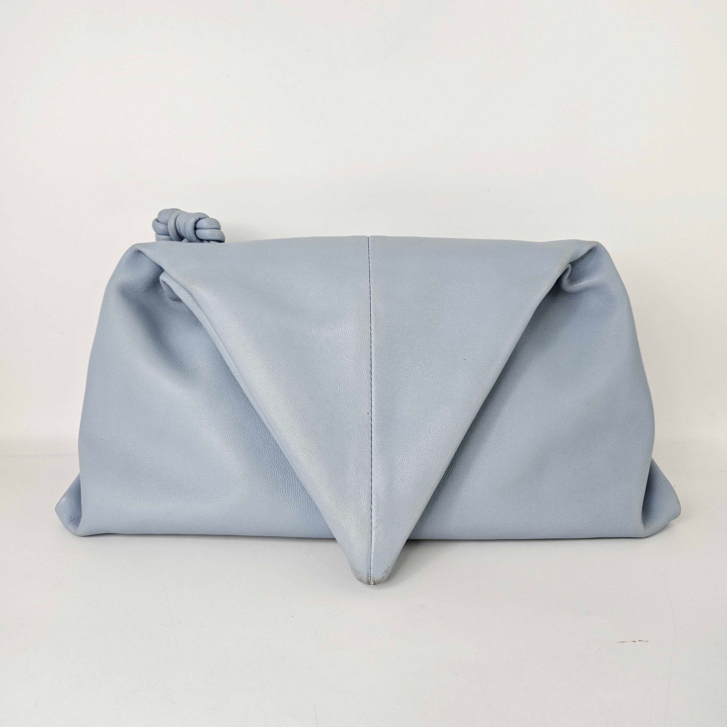 The Trine Leather Clutch in Ice [ReSale]