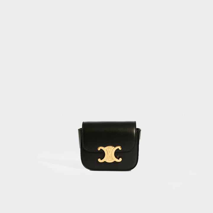 Mini Triomphe Crossbody Bag in Black