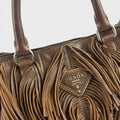 Fringe Tote in Brown Leather