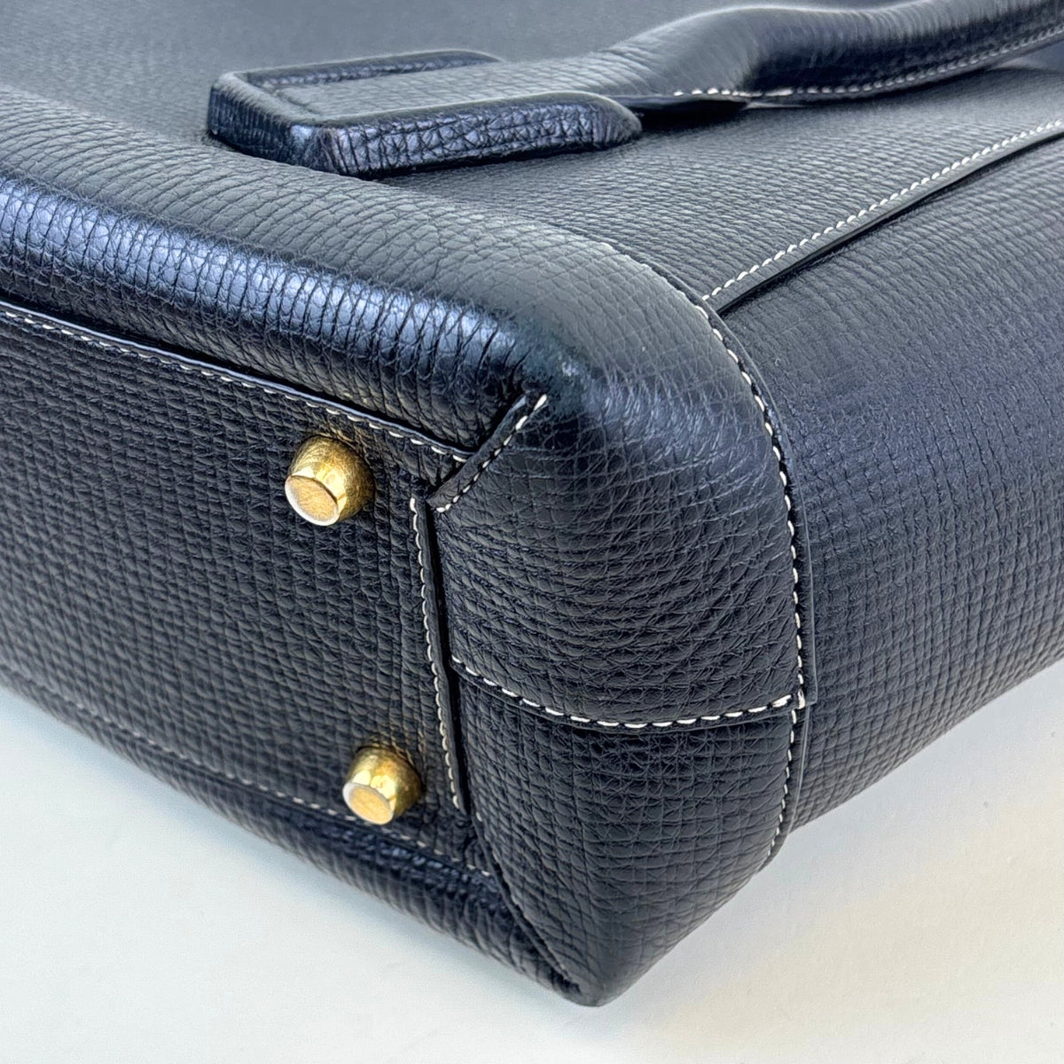 Arco Large Grained Leather Tote in Black with Gold Hardware [ReSale]