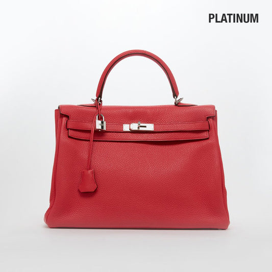 Kelly Retourne 35 in Red Togo Leather