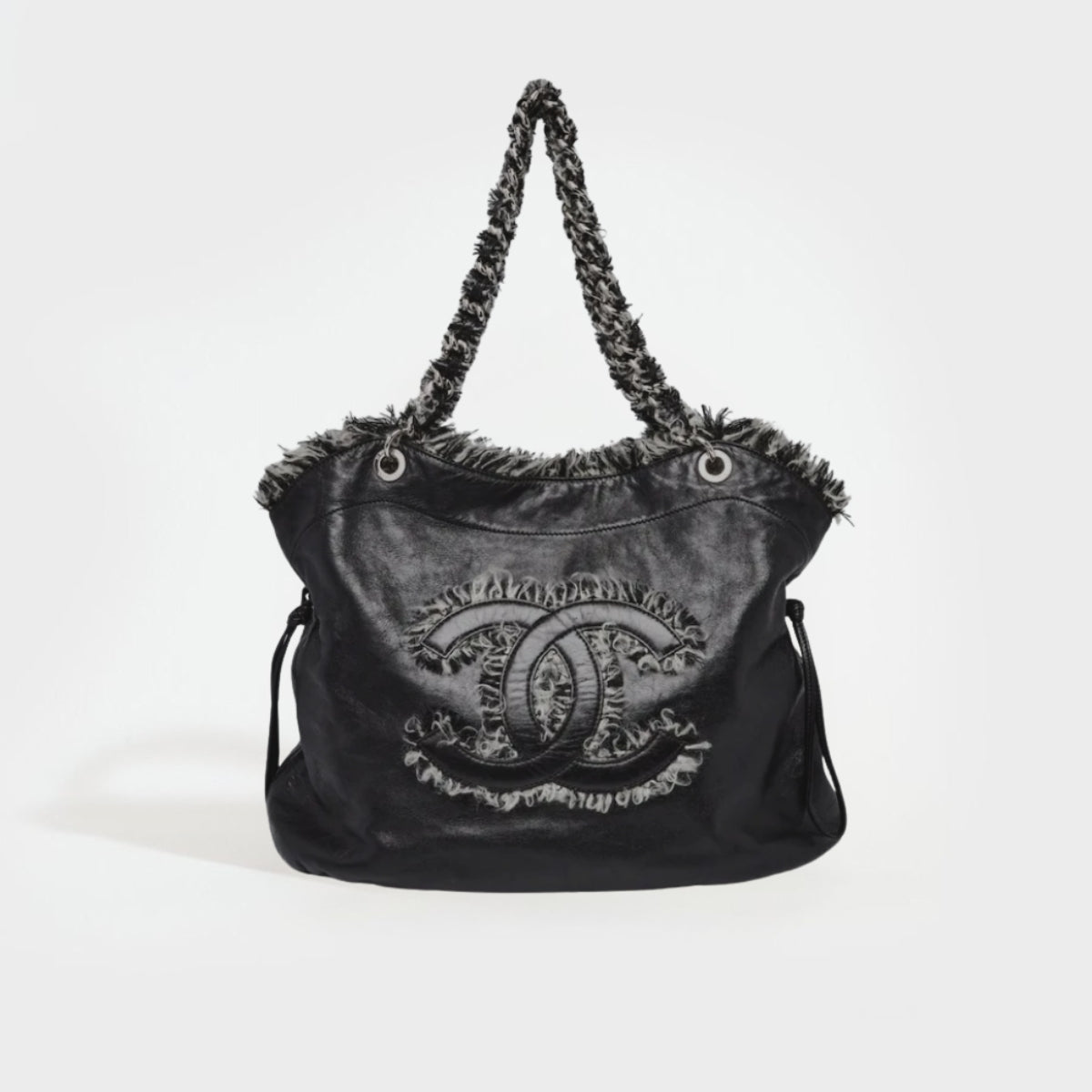 Tweedy Bon Bon Tote in Black Lambskin