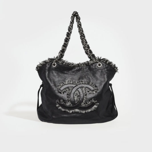 Tweedy Bon Bon Tote in Black Lambskin