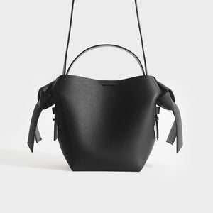 ACNE STUDIOS Musubi Mini Knotted Leather Crossbody Bag in Black