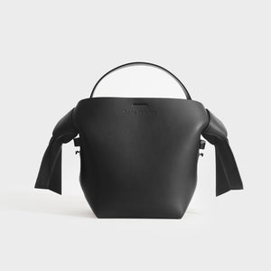 ACNE STUDIOS Musubi Mini Knotted Leather Crossbody Bag in Black
