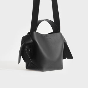 ACNE STUDIOS Musubi Mini Knotted Leather Crossbody Bag in Black