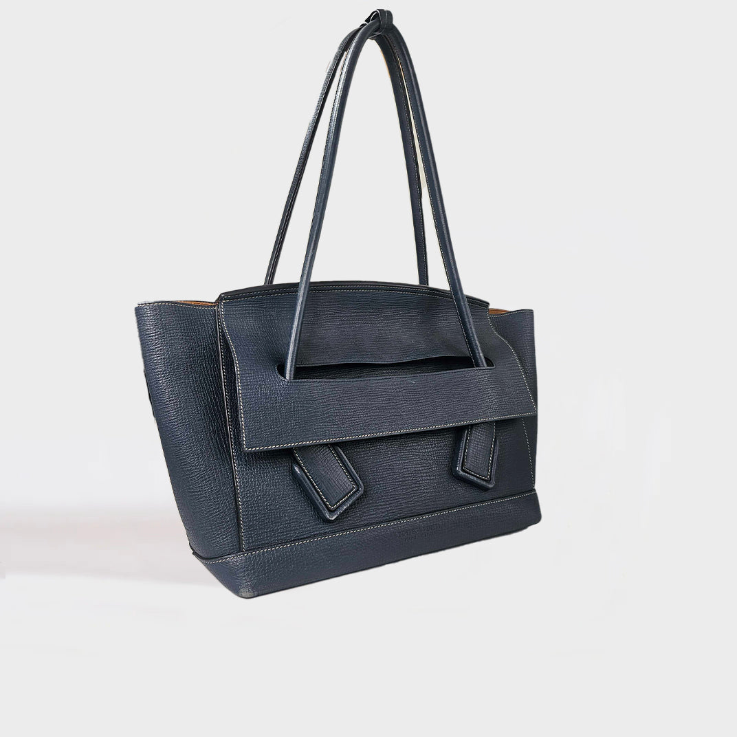 Arco Large Leather Tote Bag in Deep Blue [ReSale]