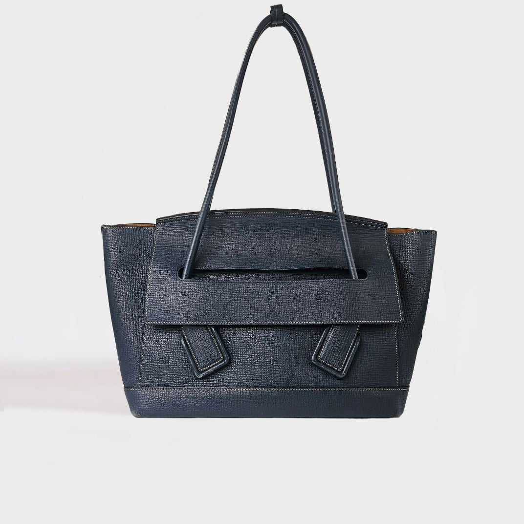 Arco Large Leather Tote Bag in Deep Blue [ReSale]