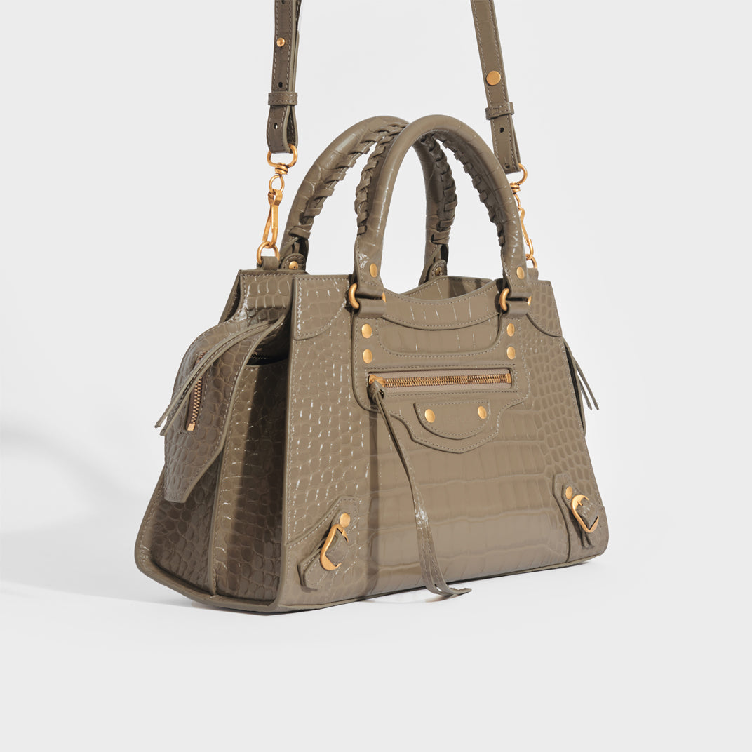 Small Neo Classic City Leather Bag in Beige