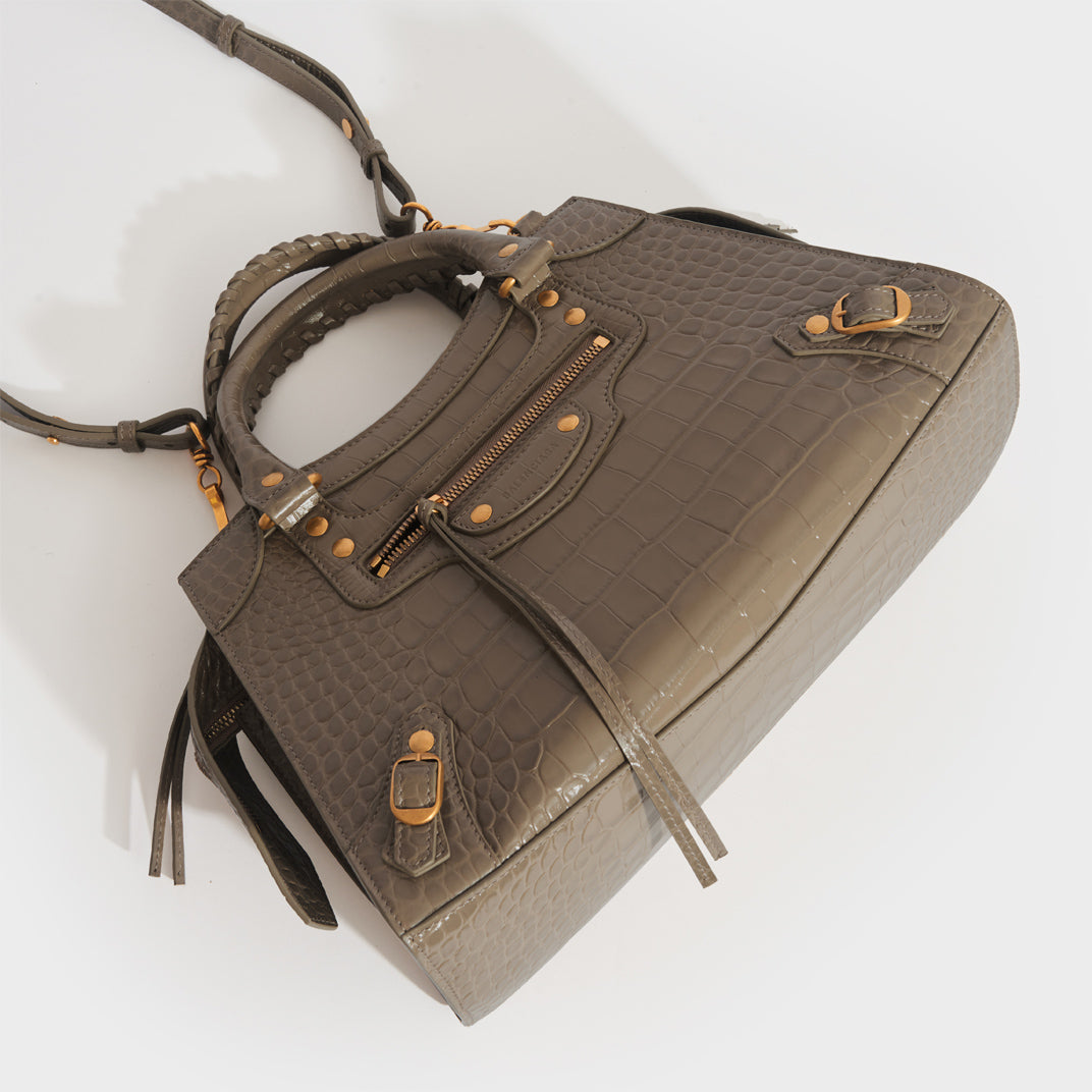 Small Neo Classic City Leather Bag in Beige