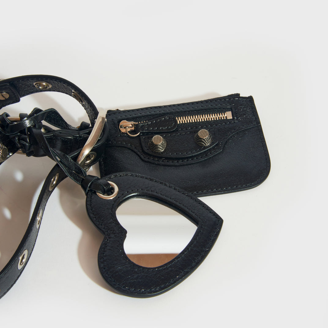 Cagole XS Studded Textured-Leather Shoulder Bag in Black