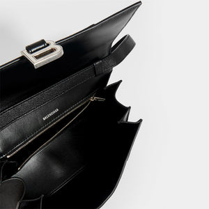 BALENCIAGA Hourglass Baguette Grained Leather Shoulder Bag [ReSale]