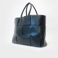 Arco Large Intrecciato Lambskin Tote Bag in Black