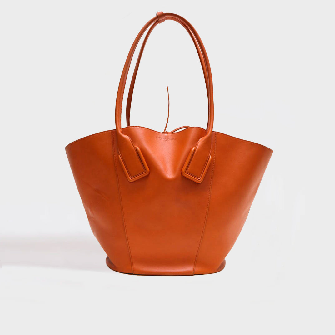 BOTTEGA VENETA  Basket Large Leather Tote Bag in Orange [ReSale]