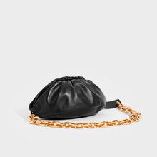 Load image into Gallery viewer, Side view of the BOTTEGA VENETA Belt Chain Pouch in Black Leather