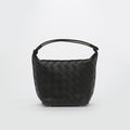 Candy Wallace Intrecciato Leather Shoulder Bag in Black