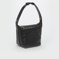 Candy Wallace Intrecciato Leather Shoulder Bag in Black